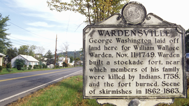 Sign for Wardensville, WV