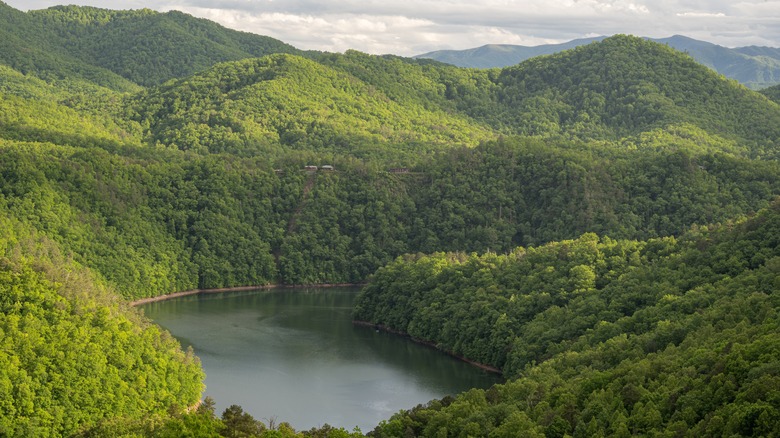 Fontana Lake surrounded by the Smokies in Western North Carolina