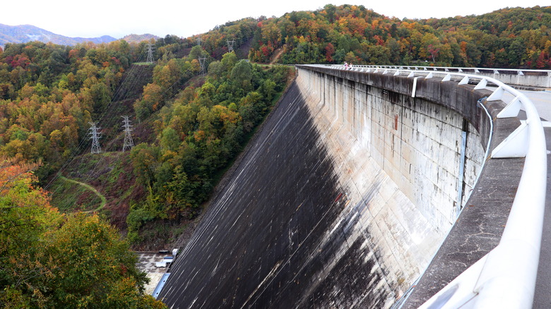 Fontana Dam in the fall in Western North Carolina