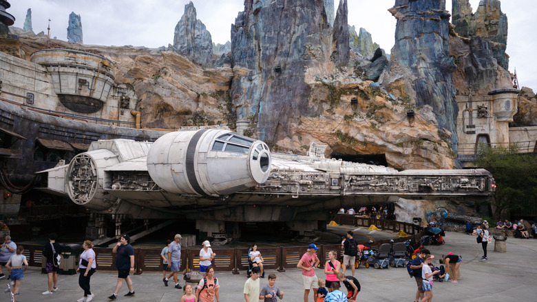 The Millenium Falcon Star Wars Galaxy's Edge ride at Hollywood Studios at Disney World in Orlando, Florida