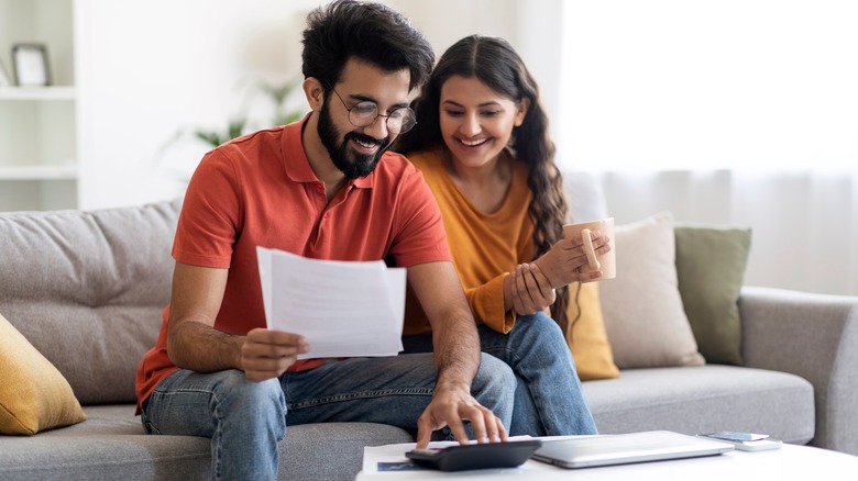A couple fixing their budget