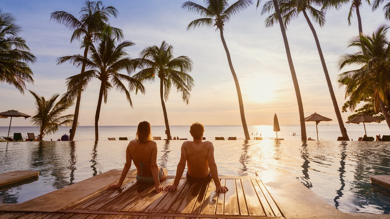 A couple enjoying the sunset