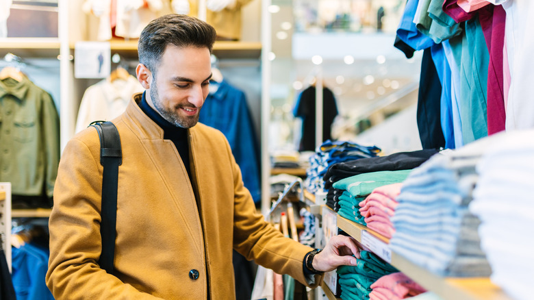 Person shopping in Europe