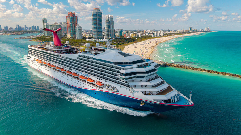 Cruise liner departing from Miami