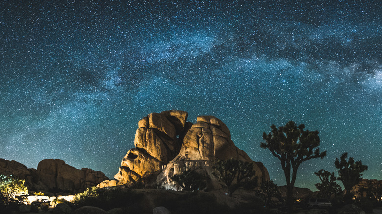 The Milky Way above Joshua Tree National Park at night