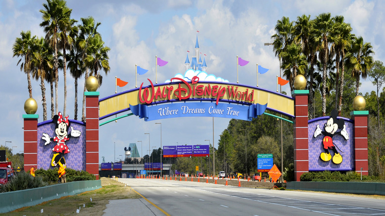 The entrance arch at Walt Disney World in Orlando, Florida