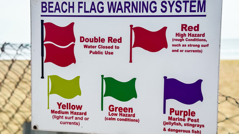 A bleach flag warning system sign
