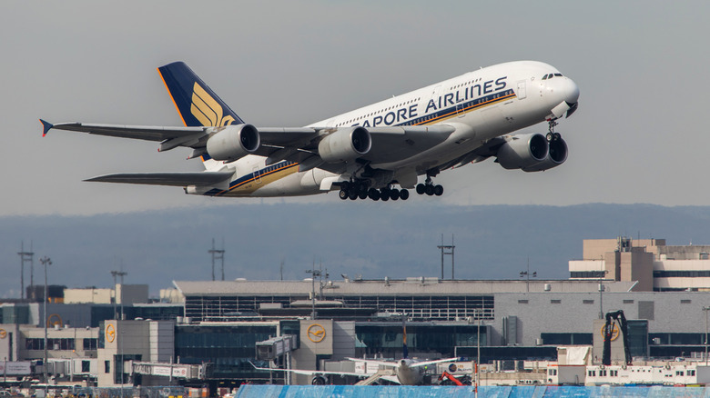 Singapore airlines plane in Frankfurt