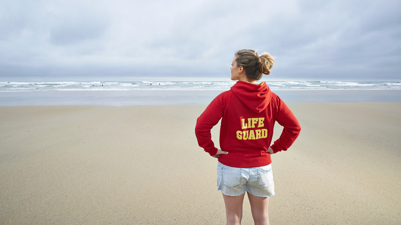 Lifeguard looking out at the water