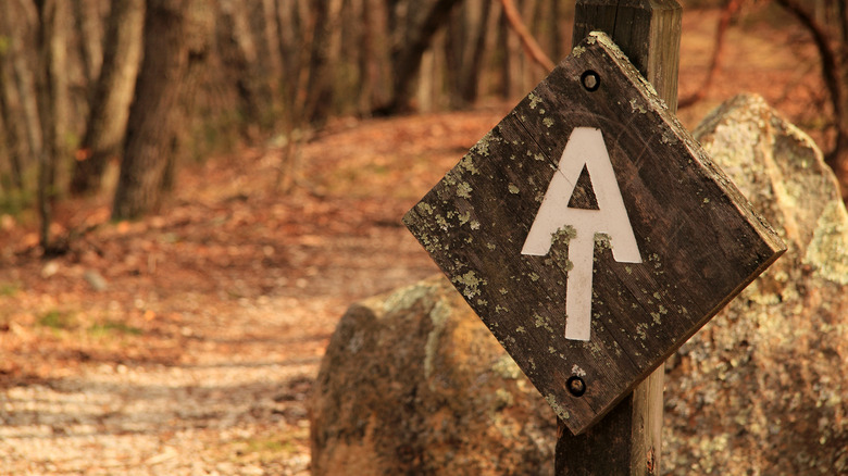 Trail marker along the Appalachian Trail