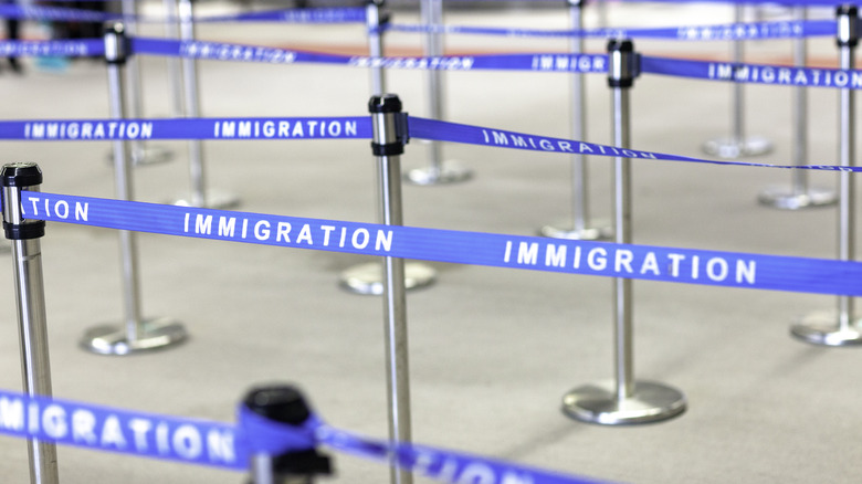 An empty immigration line