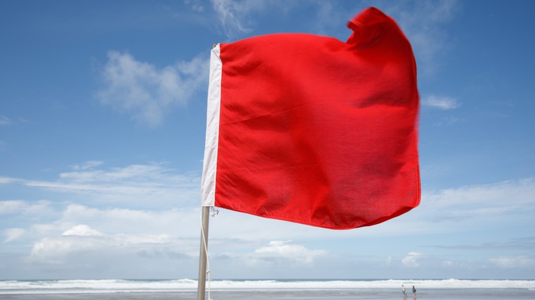 Red flag on the beach