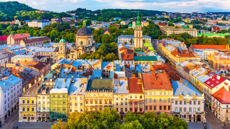 Aerial view of Lviv, Ukraine