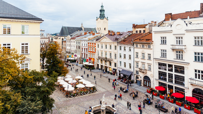 A view of downtown Lviv, Ukraine, which is known as the 'Paris of the East'