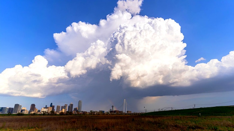 Storm over the Dallas skyline