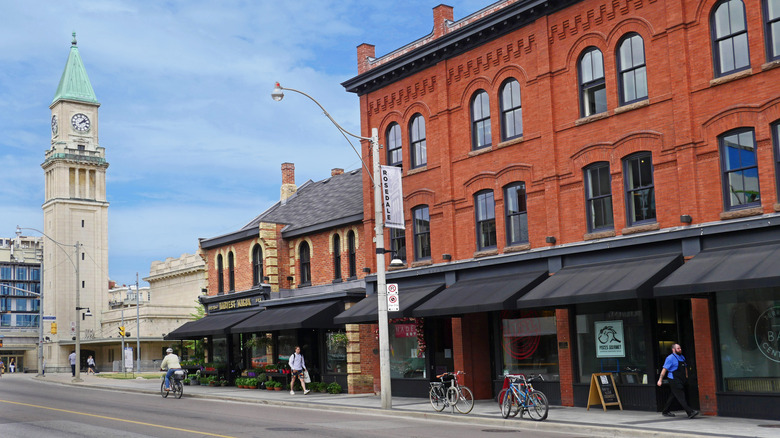 Yonge Street with preserved buildings from the 1890's in the Rosedale district of Toronto