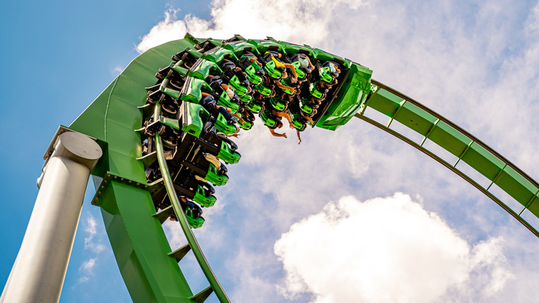 The Hulk roller coaster at Universal Studios