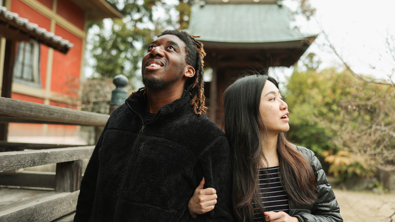 A surprised couple in Japan