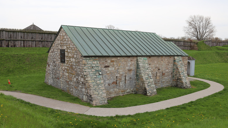 Historic brick buildings in Fort George National Historic Site