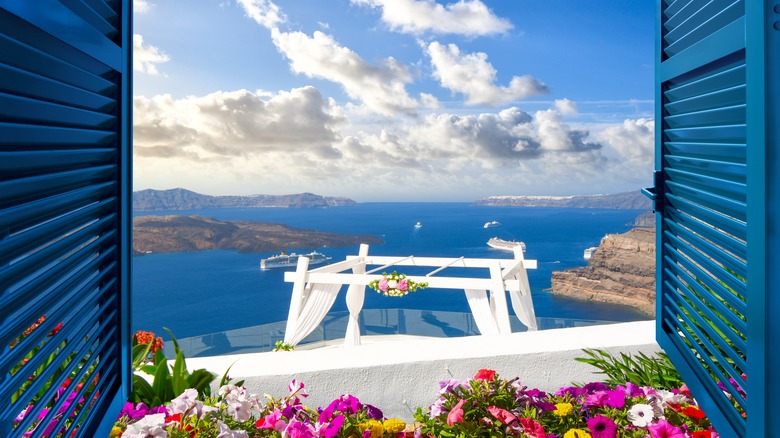 A wedding venue in Santorini