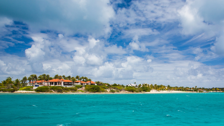 A view private homes on an island near Antigua
