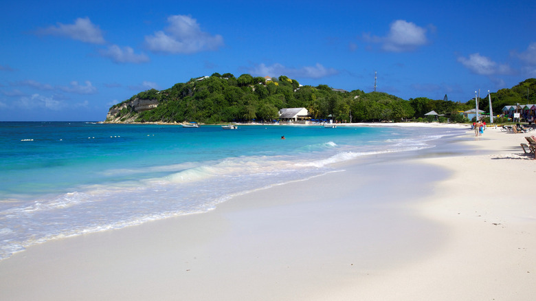 A beach on Jumby Island, Antigua