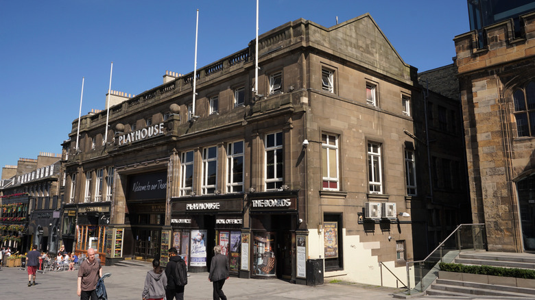 On the street outside of the Edinburgh Playhouse
