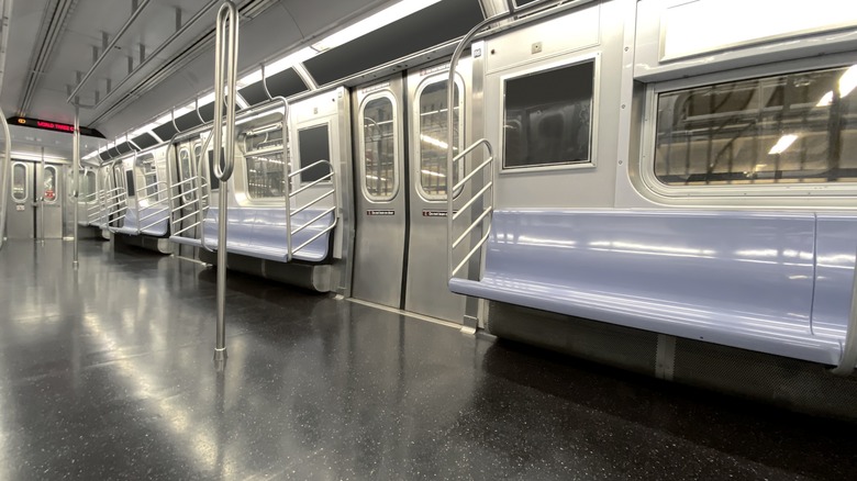 Completely empty nyc subway train