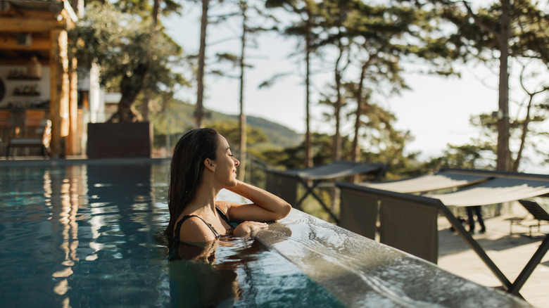 Woman in a pool