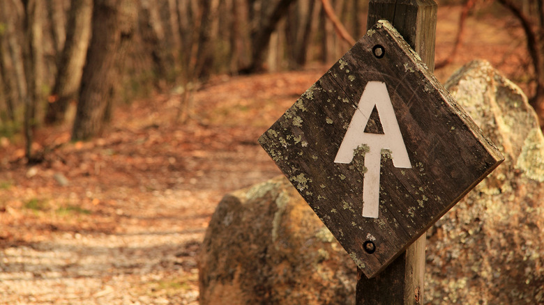 Trail marker along the Appalachian Trail