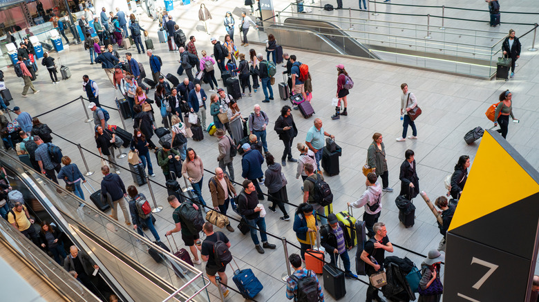 A busy Amtrak station in New York, NY
