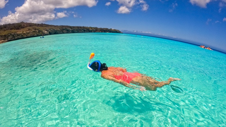 Snorkeling in the deepest blue sea of Curaçao.