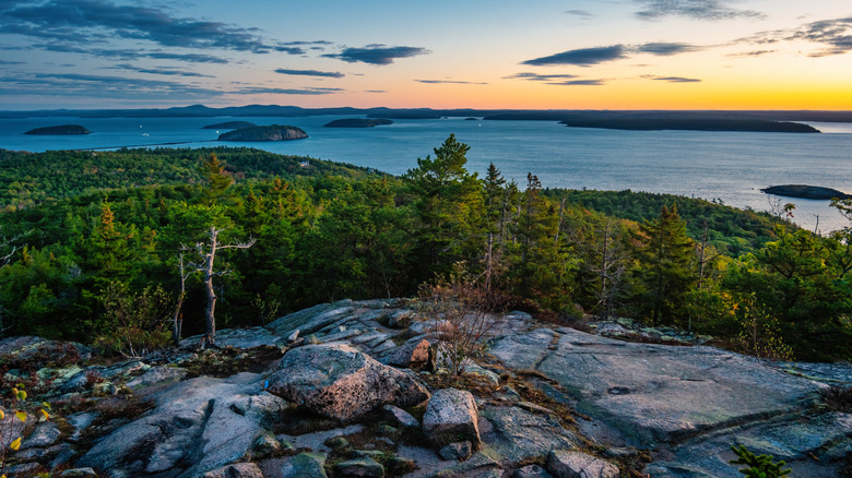 The coastline of Mount Desert Island in Maine