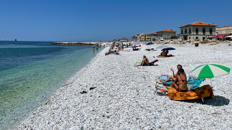 A public beach in Marina di Pisa, Italy