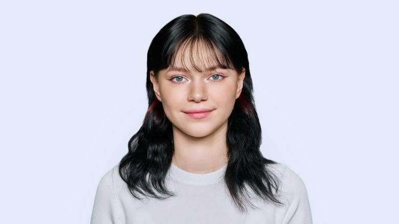 young woman's passport photo