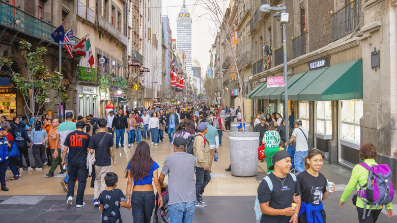 Busy street in Mexico City