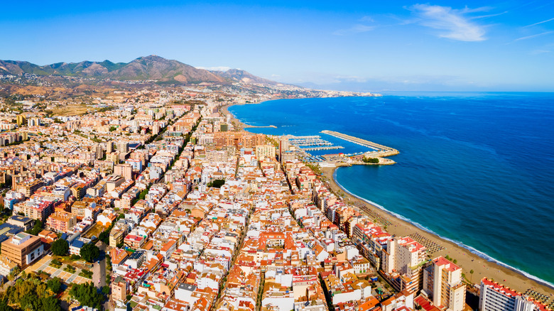 Fuengirola on Spain's Costa del Sol next to the azure Mediterranean Sea