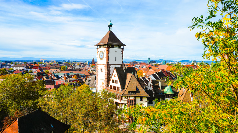 View of Freiburg and the surrounding landscape in Germany