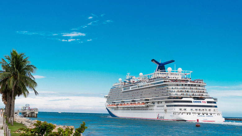 A cruise ship off the coast of Miami