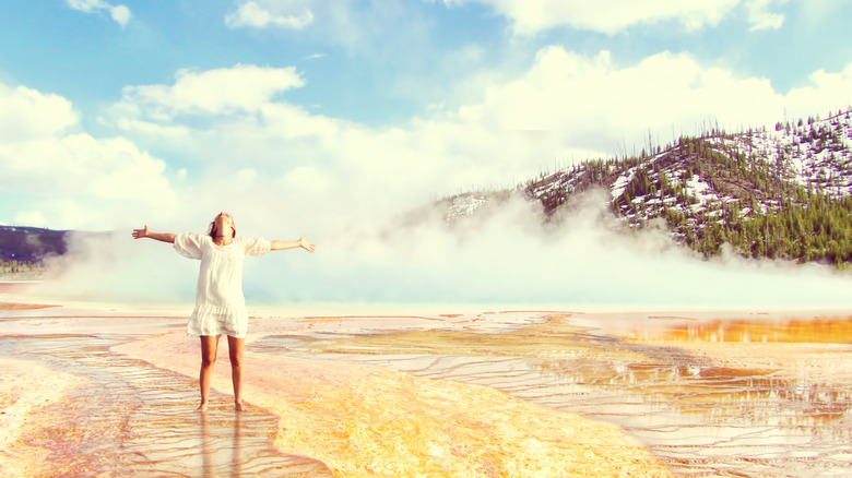 Hiker trespasses on fragile Yellowstone springs