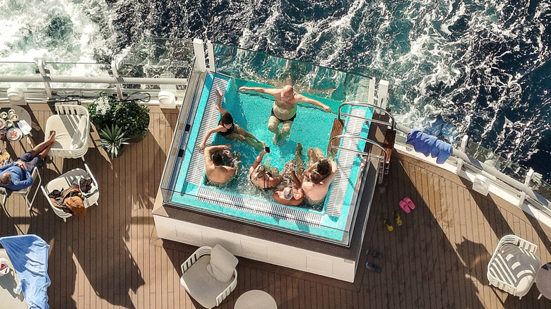 People in a hot tub on a cruise