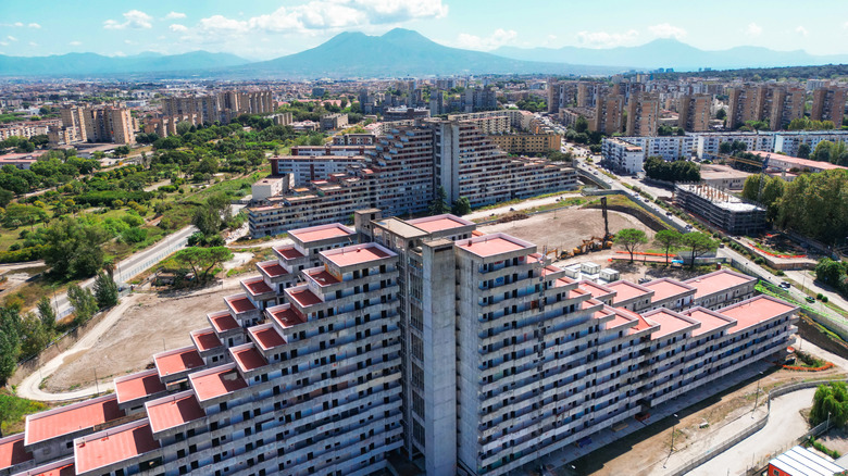 Vele housing complexes in Scampia, photographed from above