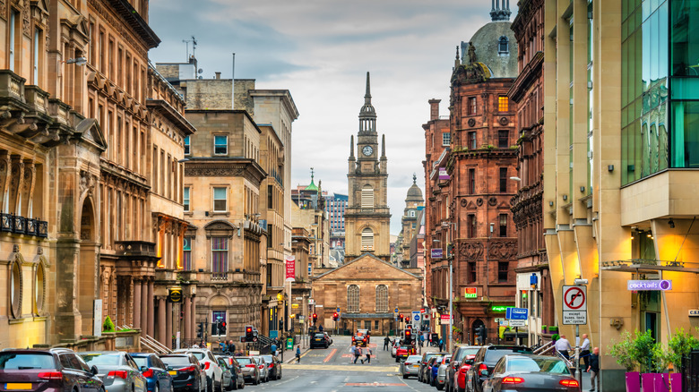 A view down George Street in Glasgow, Scotland