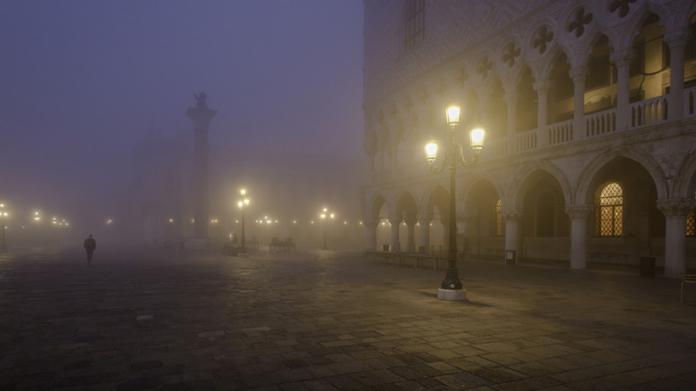 Piazza San Marco covered in fog, Venice
