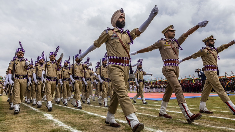 A military parade in Kashmir