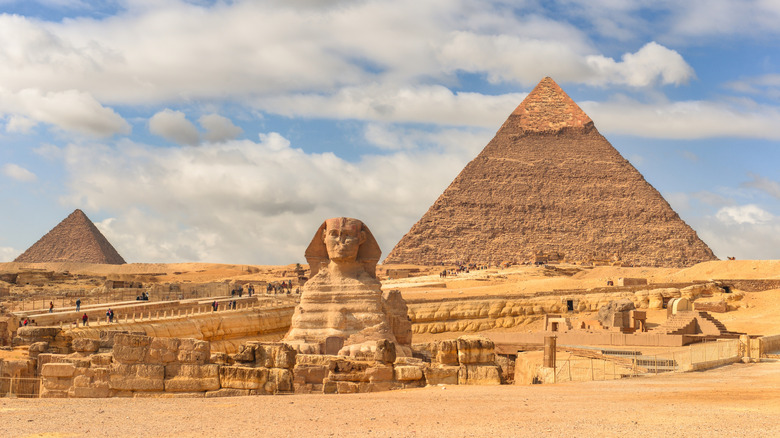The Sphinx and Giza Pyramid in Cairo, Egypt