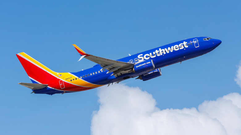 Southwest airplane flying