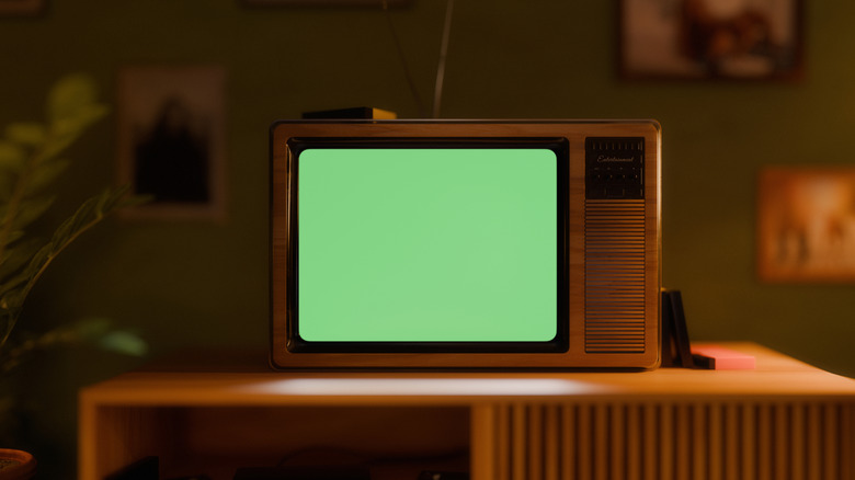 Glowing TV screen