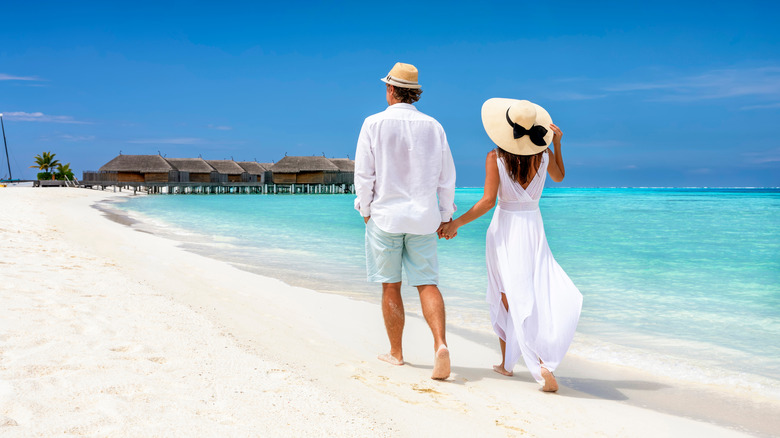 couple on Caribbean beach
