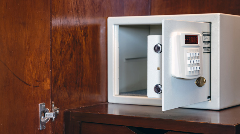 Hotel safe inside a closet